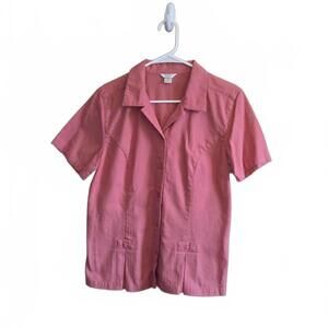 Christopher & Banks Women's Linen Blend Short Sleeve Button Up Size M